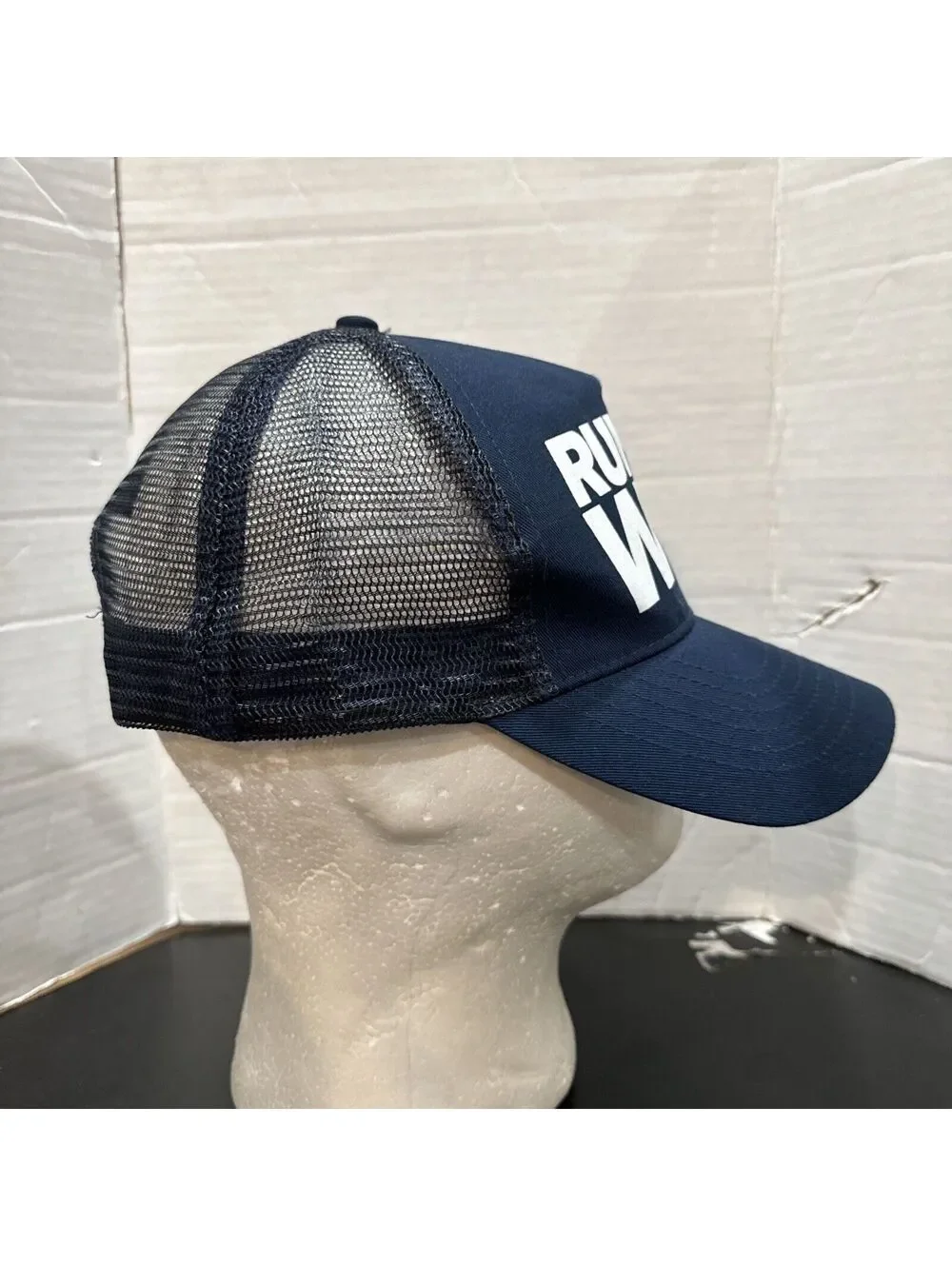 Running Wild Trail Run Marathon Jogging Jog Blue Mesh Snapback Baseball Cap